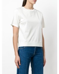 Женская белая футболка с круглым вырезом от Moncler