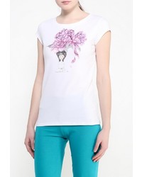 Женская белая футболка с круглым вырезом от Grishko