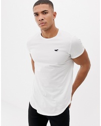 Мужская белая футболка с круглым вырезом от Hollister