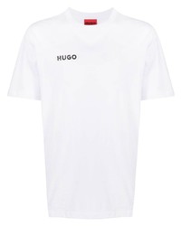 Мужская белая футболка с круглым вырезом от Hugo