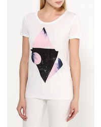 Женская белая футболка с круглым вырезом от Ichi