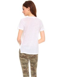 Женская белая футболка с круглым вырезом от LnA