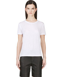 Женская белая футболка с круглым вырезом от J Brand