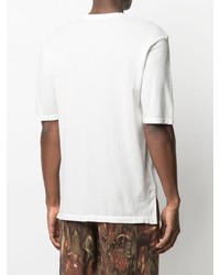 Мужская белая футболка с круглым вырезом от Laneus