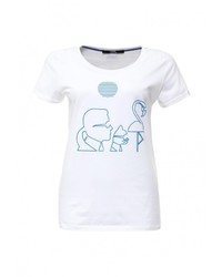 Женская белая футболка с круглым вырезом от Karl Lagerfeld