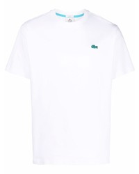 Мужская белая футболка с круглым вырезом от lacoste live