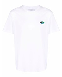 Мужская белая футболка с круглым вырезом от Lacoste