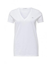Женская белая футболка с круглым вырезом от Lacoste