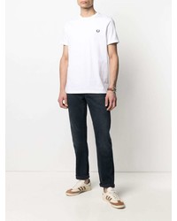 Мужская белая футболка с круглым вырезом от Fred Perry