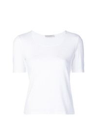 Женская белая футболка с круглым вырезом от Le Tricot Perugia