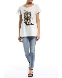 Женская белая футболка с круглым вырезом от Liu Jo