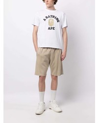 Мужская белая футболка с круглым вырезом от A Bathing Ape