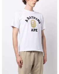 Мужская белая футболка с круглым вырезом от A Bathing Ape