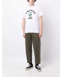 Мужская белая футболка с круглым вырезом от A Bathing Ape