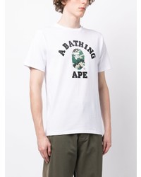 Мужская белая футболка с круглым вырезом от A Bathing Ape