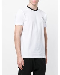 Мужская белая футболка с круглым вырезом от Dirk Bikkembergs