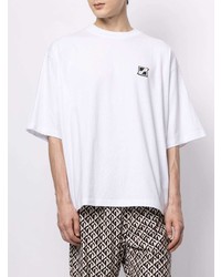 Мужская белая футболка с круглым вырезом от We11done