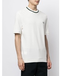 Мужская белая футболка с круглым вырезом от Fred Perry