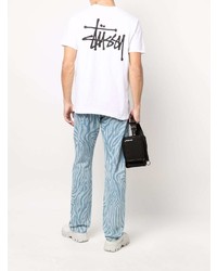 Мужская белая футболка с круглым вырезом от Stussy