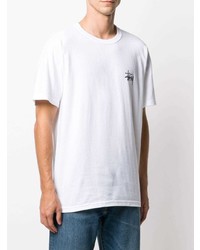 Мужская белая футболка с круглым вырезом от Stussy
