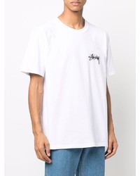 Мужская белая футболка с круглым вырезом от Stussy