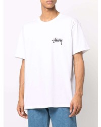 Мужская белая футболка с круглым вырезом от Stussy