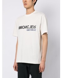 Мужская белая футболка с круглым вырезом от MONCLER GRENOBLE