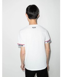Мужская белая футболка с круглым вырезом от Moschino