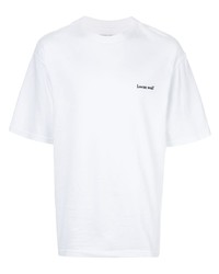 Мужская белая футболка с круглым вырезом от LOWNN