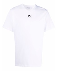 Мужская белая футболка с круглым вырезом от Marine Serre