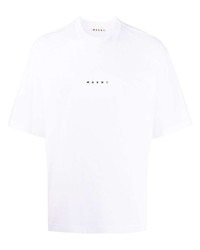 Мужская белая футболка с круглым вырезом от Marni