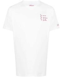 Мужская белая футболка с круглым вырезом от MC2 Saint Barth