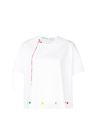 Женская белая футболка с круглым вырезом от Mira Mikati
