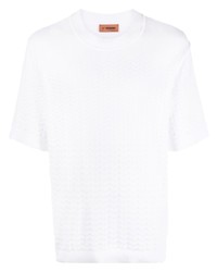Мужская белая футболка с круглым вырезом от Missoni