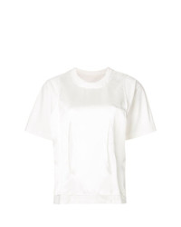 Женская белая футболка с круглым вырезом от MM6 MAISON MARGIELA