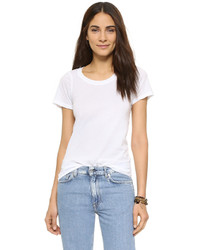 Женская белая футболка с круглым вырезом от Monrow