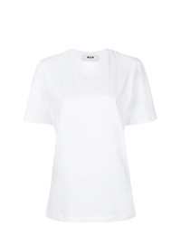 Женская белая футболка с круглым вырезом от MSGM