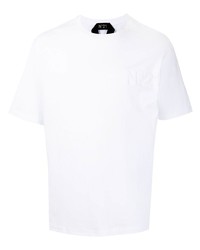 Мужская белая футболка с круглым вырезом от N°21