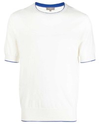 Мужская белая футболка с круглым вырезом от N.Peal