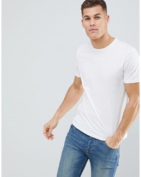 Мужская белая футболка с круглым вырезом от New Look