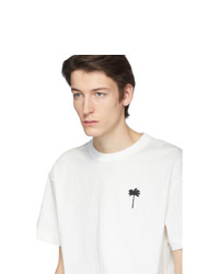 Мужская белая футболка с круглым вырезом от Palm Angels
