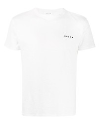 Мужская белая футболка с круглым вырезом от OKLYN