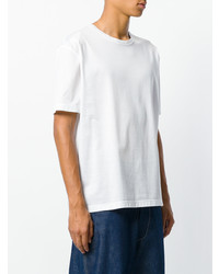 Мужская белая футболка с круглым вырезом от E. Tautz