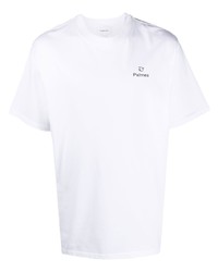 Мужская белая футболка с круглым вырезом от Palmes