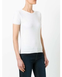 Женская белая футболка с круглым вырезом от Loro Piana