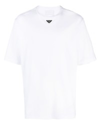 Мужская белая футболка с круглым вырезом от Prada