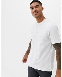 Мужская белая футболка с круглым вырезом от Pull&Bear