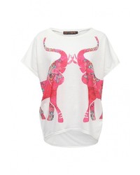 Женская белая футболка с круглым вырезом от QED London