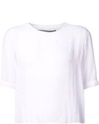 Женская белая футболка с круглым вырезом от Raquel Allegra