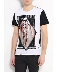 Мужская белая футболка с круглым вырезом от Religion